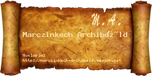 Marczinkech Archibáld névjegykártya